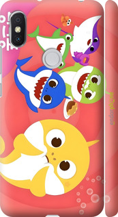 3D пластиковый матовый чехол Бейби Шаркс для Xiaomi Redmi S2 - 6305m-1494 изображение 