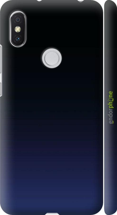 3D пластиковый матовый чехол Градиент в тёмно - синем стиле для Xiaomi Redmi S2 - 6542m-1494 изображение 