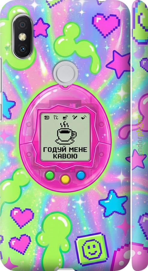 3D пластиковый матовый чехол Y2K Aesthetic Retro Pet: Годуй мене кавою для Xiaomi Redmi S2 - 6784m-1494 изображение 