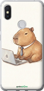 2D пластиковий чехол Funny Capybara CEO Working для Xiaomi Redmi S2 - 6777t-1494 изображение 