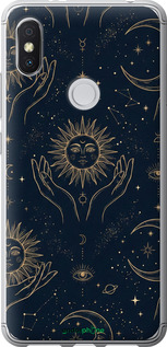 2D пластиковый чехол Celestial Harmony: Sun & Moon Gold Mystic Pattern для Xiaomi Redmi S2 - 6778t-1494 изображение 