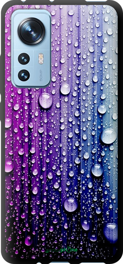 

TPU чорний чохол "Краплини води" для Xiaomi 12, Синій