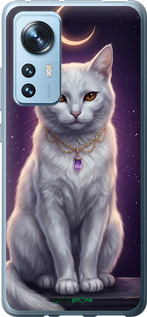 Силиконовый чехол Mystic White Cat Gothic Dark Purple Gold для Xiaomi 12X - 6805u-2941 изображение 