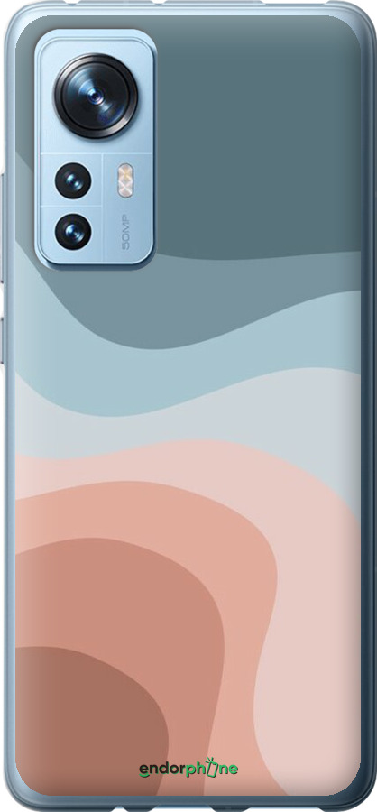 Силіконовий чехол З синіми та рожевими хвилями в стилі ретро для Xiaomi 12X - 6532u-2941 изображение 