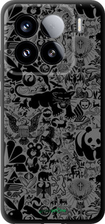 TPU чехол Чёрно-серый стикер бомбинг для Xiaomi Xiaomi 15 - 2432b-3880 изображение 