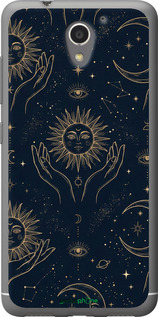 Силиконовый чехол Celestial Harmony: Sun & Moon Gold Mystic Pattern для ZTE A510 - 6778u-432 изображение 