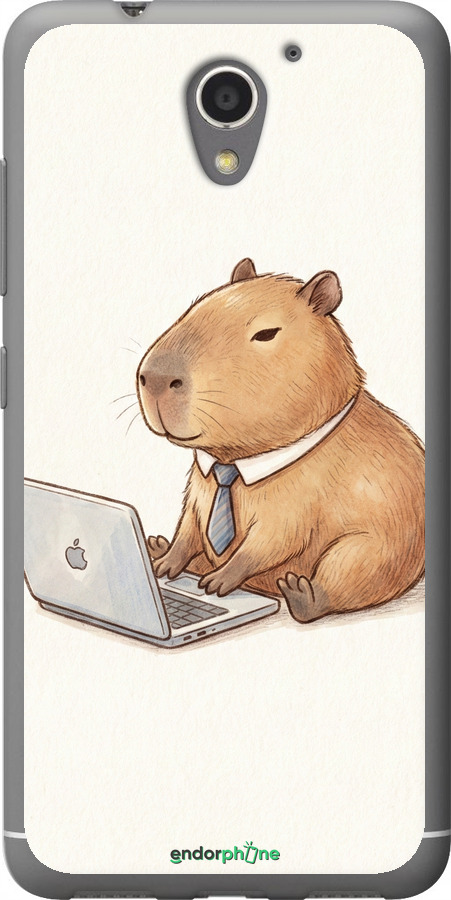 Силиконовый чехол Funny Capybara CEO Working для ZTE A510 - 6777u-432 изображение 