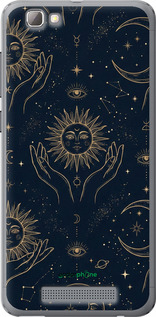 Силиконовый чехол Celestial Harmony: Sun & Moon Gold Mystic Pattern для ZTE A610 - 6778u-433 изображение 