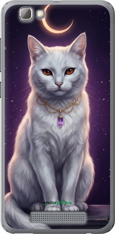 Силіконовий чехол Mystic White Cat Gothic Dark Purple Gold для ZTE A610 - 6805u-433 изображение 