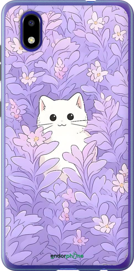 Силиконовый чехол Котик в цветах для ZTE Blade A3 2020 - 6390u-2112 изображение 