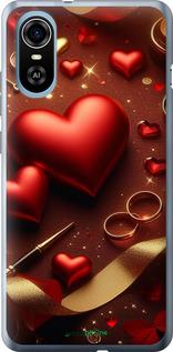 Силиконовый чехол Сердечки v3 для ZTE Blade A31 Plus - 5833u-2637 изображение 