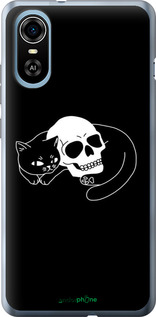 Силиконовый чехол С изображением кота и черепа для ZTE Blade A31 Plus - 6491u-2637 изображение 