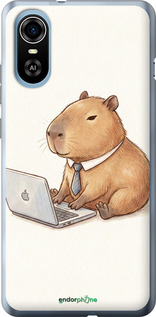 Силиконовый чехол Funny Capybara CEO Working для ZTE Blade A31 Plus - 6777u-2637 изображение 