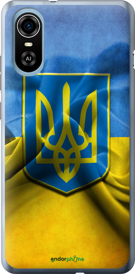

Силіконовий чохол "Прапор та герб України" для ZTE Blade A31 Plus, Блакитний
