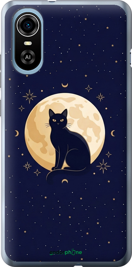 Силиконовый чехол Cute Cat Celestial/Witchy для ZTE Blade A31 Plus - 6787u-2637 изображение 