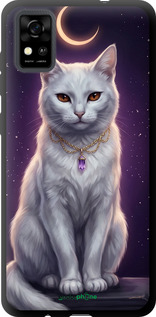 TPU чехол Mystic White Cat Gothic Dark Purple Gold для ZTE Blade A31 - 6805b-2522 изображение 