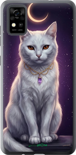 Силиконовый чехол Mystic White Cat Gothic Dark Purple Gold для ZTE Blade A31 - 6805u-2522 изображение 