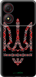 Силиконовый чехол Герб - вышиванка на черном фоне для ZTE Blade A34 - 1196u-3989 изображение 