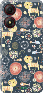 Силиконовый чехол Котята v4 для ZTE Blade A34 - 1224u-3989 изображение 