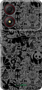 Силіконовий чехол Чорно-сірий стікер бомбінг для ZTE Blade A34 - 2432u-3989 изображение 