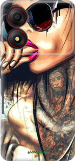 Силиконовый чехол Девушка в тату для ZTE Blade A34 - 4001u-3989 изображение 