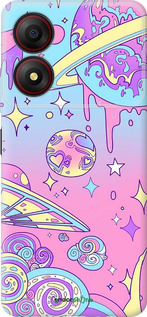 Силиконовый чехол Розовая галактика для ZTE Blade A34 - 4146u-3989 изображение 