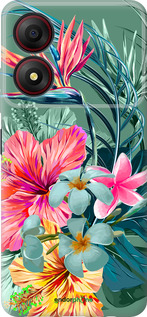 Силиконовый чехол Тропические цветы v1 для ZTE Blade A34 - 4667u-3989 изображение 