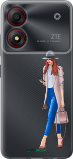 Силиконовый чехол Девушка 1 для ZTE Blade A34 - 4751u-3989 изображение 
