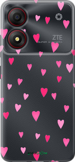 Силиконовый чехол Сердечки 2 для ZTE Blade A34 - 4763u-3989 изображение 