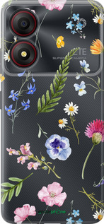 Силиконовый чехол Цветочный фон v2 для ZTE Blade A34 - 5472u-3989 изображение 