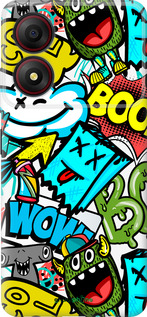 Силиконовый чехол Стикеры v4 для ZTE Blade A34 - 5508u-3989 изображение 