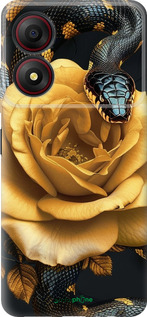 Силіконовий чехол Black snake and golden rose для ZTE Blade A34 - 6068u-3989 изображение 