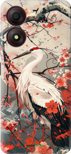 Силиконовый чехол Аист в цвету сакуры для ZTE Blade A34 - 6109u-3989 изображение 