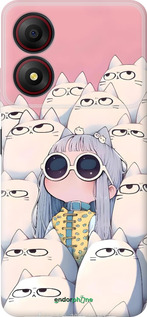 Силиконовый чехол Малышка с котами для ZTE Blade A34 - 6295u-3989 изображение 