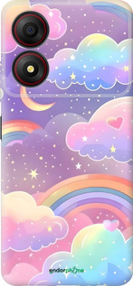 Силиконовый чехол Облака и радуга для ZTE Blade A34 - 6312u-3989 изображение 
