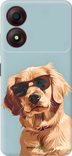 Силиконовый чехол Пес в очках для ZTE Blade A34 - 6381u-3989 изображение 