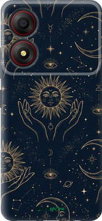 Силиконовый чехол Celestial Harmony: Sun & Moon Gold Mystic Pattern для ZTE Blade A34 - 6778u-3989 изображение 