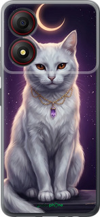 Силиконовый чехол Mystic White Cat Gothic Dark Purple Gold для ZTE Blade A34 - 6805u-3989 изображение 