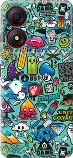 Силиконовый чехол Стикер бомбинг 1 для ZTE Blade A34 - 693u-3989 изображение 