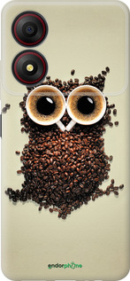 Силиконовый чехол Сова из кофе для ZTE Blade A34 - 777u-3989 изображение 