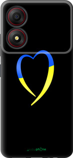 Силиконовый чехол Жёлто-голубое сердце для ZTE Blade A34 - 885u-3989 изображение 