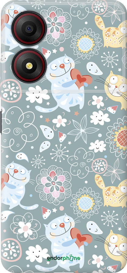 Силиконовый чехол Котята v3 для ZTE Blade A34 - 1223u-3989 изображение 