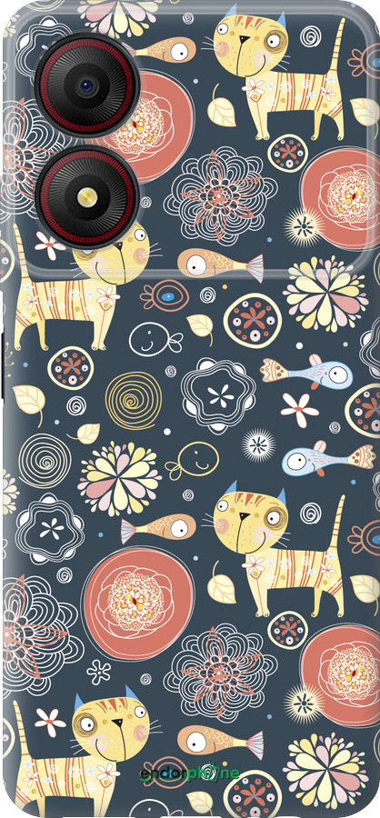 Силиконовый чехол Котята v4 для ZTE Blade A34 - 1224u-3989 изображение 
