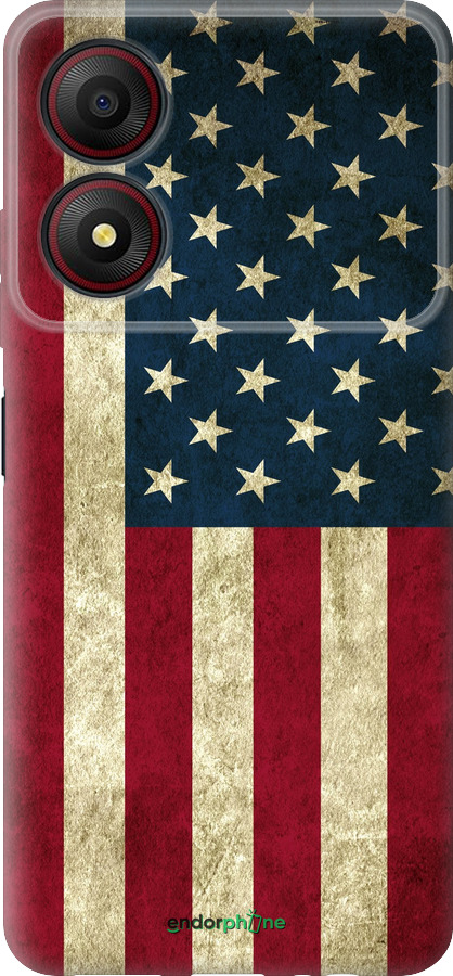 Силиконовый чехол Флаг США для ZTE Blade A34 - 395u-3989 изображение 