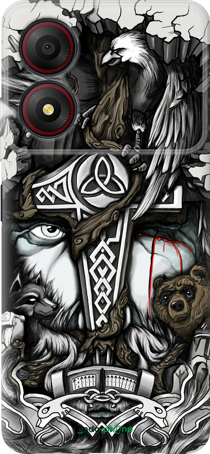 Силіконовий чехол Тату Вікінг для ZTE Blade A34 - 4098u-3989 изображение 