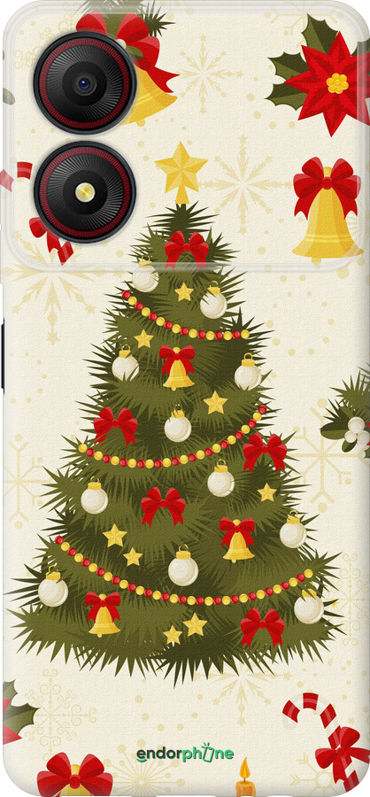Силиконовый чехол Новогодняя елка для ZTE Blade A34 - 4198u-3989 изображение 