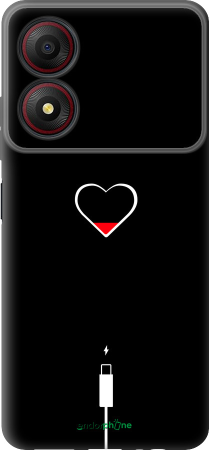 Силиконовый чехол Подзарядка сердца для ZTE Blade A34 - 4274u-3989 изображение 