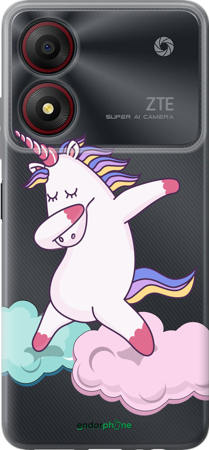 Силиконовый чехол Единорог для ZTE Blade A34 - 4702u-3989 изображение 