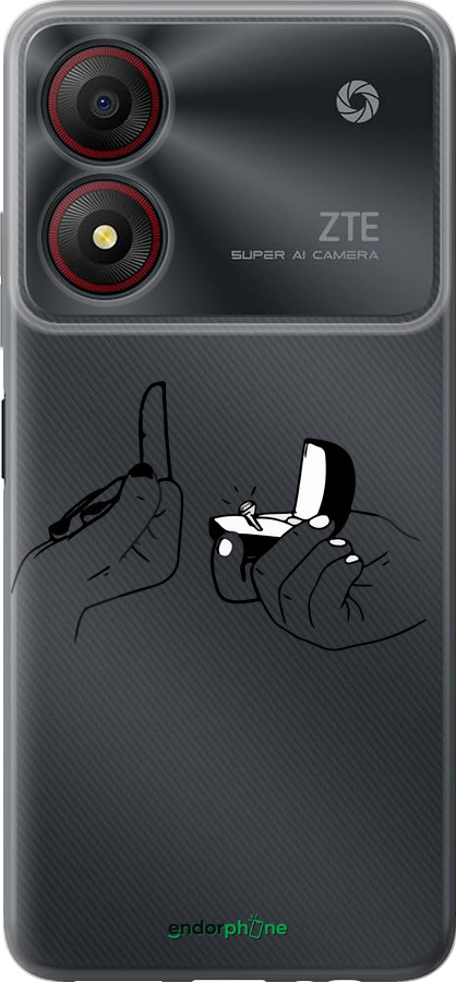 Силиконовый чехол Предложение для ZTE Blade A34 - 4898u-3989 изображение 