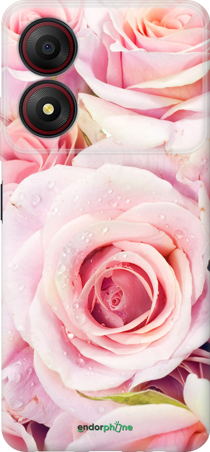 Силиконовый чехол Розы для ZTE Blade A34 - 525u-3989 изображение 